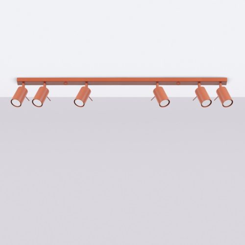 Mennyezeti Lámpa Spot Cső Spot 6x GU10 Vörös Okker Gyűrű Keserédes Csillám SL.1511 Sollux