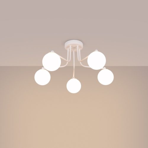 Függesztett lámpa, mennyezeti csillár, 5x G9, fehér, asztrál, francia égbolt, SL.1660, Sollux