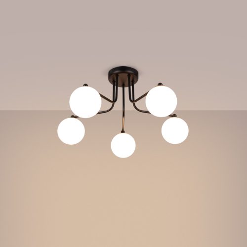 Függesztett lámpa, mennyezeti csillár, 5x G9, fekete-fehér, astral, francia égbolt, SL.1663, Sollux