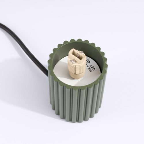 G9 kerek, olajzöld, modern matt halós Sollux asztali lámpa