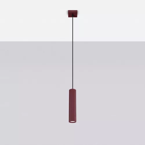 LED függesztett mennyezeti lámpatest GU10 barna minimalista kialakítású hengeres bordázott Deep Space SL.1918 Sollux