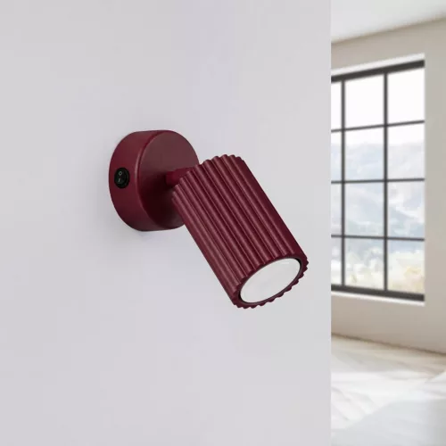 LED fali spotlámpa GU10 barna minimalista kialakítású hengeres bordázott Deep Space SL.1920 Sollux