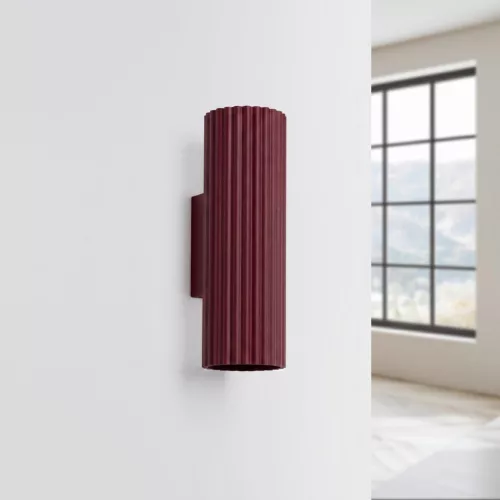 LED fali spotlámpa 2x GU10 barna minimalista kialakítású hengeres bordázott Deep Space SL.1926 Sollux