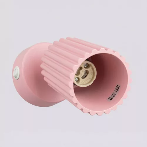 LED fali spotlámpa GU10 rózsaszín minimalista kialakítású hengeres bordázott Deep Space SL.1933 Sollux