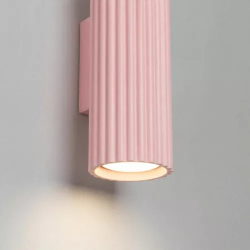 LED fali spotlámpa 2x GU10 rózsaszín minimalista kialakítású hengeres bordázott Deep Space SL.1939 Sollux