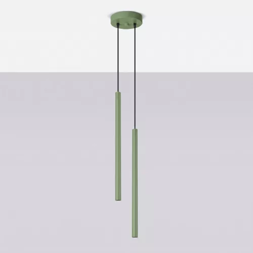 LED függesztett mennyezeti lámpatest 2x G9 zsályazöld modern hengeres Pastelo Ocean Green SL.2134 Sollux