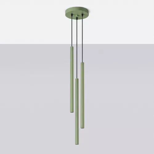 LED függesztett mennyezeti lámpatest 3x G9 zsályazöld modern hengeres Pastelo Ocean Green SL.2135 Sollux