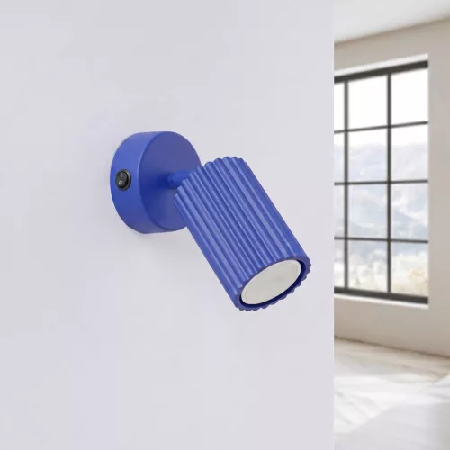 LED fali spotlámpa GU10 ultramarinkék minimalista kialakítású hengeres bordázott Deep Space SL.2319 Sollux