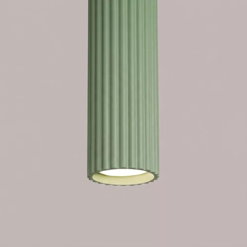 LED függesztett mennyezeti lámpatest GU10 zsályazöld minimalista kialakítású hengeres bordázott Deep Space SL.2333 Sollux