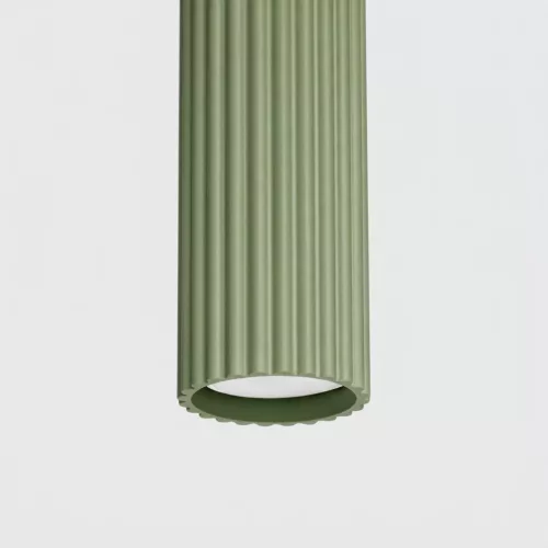 LED függesztett mennyezeti lámpatest GU10 zsályazöld minimalista kialakítású hengeres bordázott Deep Space SL.2333 Sollux