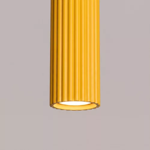 LED függesztett mennyezeti lámpatest GU10 sárga minimalista kialakítású hengeres bordázott Deep Space SL.2334 Sollux