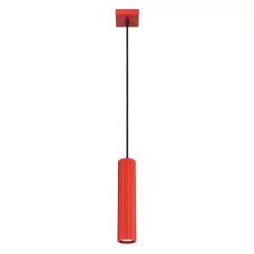   LED függesztett mennyezeti lámpatest GU10 piros minimalista kialakítású hengeres bordázott Deep Space SL.2335 Sollux