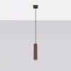 LED függesztett mennyezeti lámpatest GU10 barna minimalista kialakítású hengeres bordázott Deep Space SL.2336 Sollux