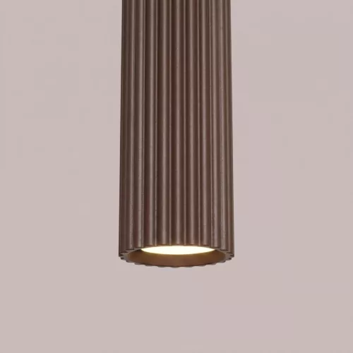 LED függesztett mennyezeti lámpatest GU10 barna minimalista kialakítású hengeres bordázott Deep Space SL.2336 Sollux