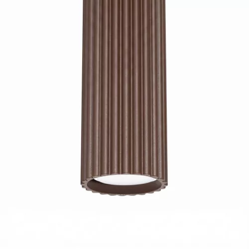 LED függesztett mennyezeti lámpatest GU10 barna minimalista kialakítású hengeres bordázott Deep Space SL.2336 Sollux