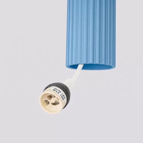 LED függesztett mennyezeti lámpatest GU10 világoskék minimalista kialakítású hengeres bordázott Deep Space SL.2337 Sollux