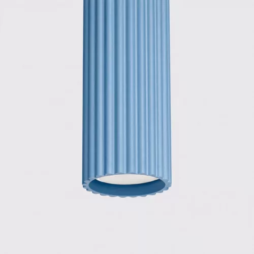 LED függesztett mennyezeti lámpatest GU10 világoskék minimalista kialakítású hengeres bordázott Deep Space SL.2337 Sollux