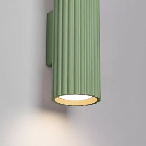 LED fali spotlámpa 2x GU10 zsályazöld minimalista kialakítású hengeres bordázott Deep Space SL.2344 Sollux