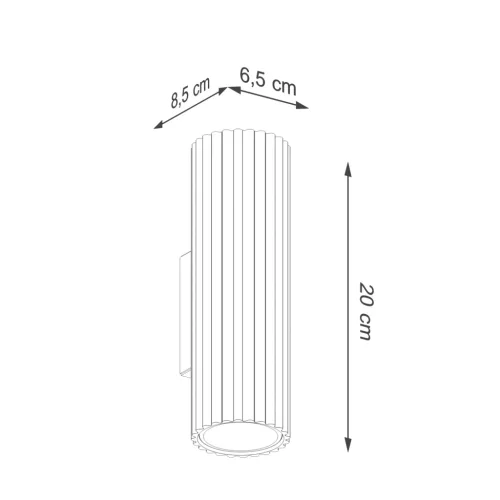LED fali spotlámpa 2x GU10 barna minimalista kialakítású hengeres bordázott Deep Space SL.2347 Sollux