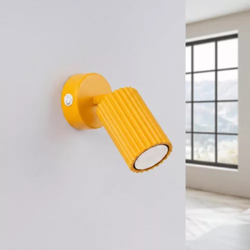 LED fali spotlámpa GU10 sárga minimalista kialakítású hengeres bordázott Deep Space SL.2356 Sollux