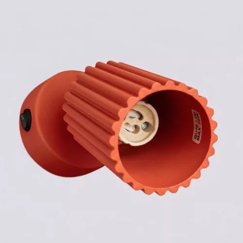 LED fali spotlámpa GU10 piros minimalista kialakítású hengeres bordázott Deep Space SL.2363 Sollux