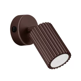   LED fali spotlámpa GU10 barna minimalista kialakítású hengeres bordázott Deep Space SL.2370 Sollux