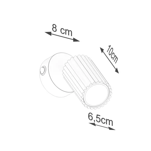 LED fali spotlámpa GU10 barna minimalista kialakítású hengeres bordázott Deep Space SL.2370 Sollux