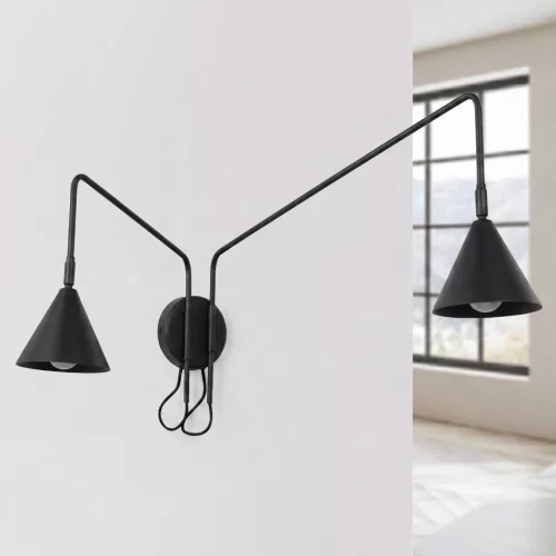 LED fali spotlámpa 2x E14 fekete modern Nox Crimson SL.2507 Sollux