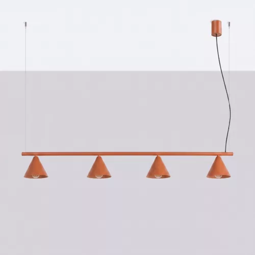 LED függesztett mennyezeti lámpa 4x E14 okker piros modern Nox Crimson SL.2556 Sollux