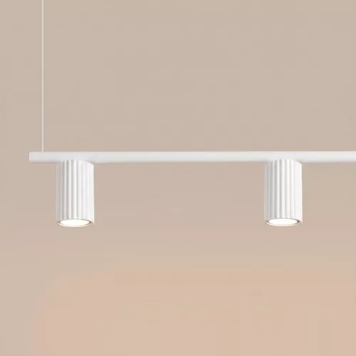 LED függesztett mennyezeti spotlámpa 4x GU10 fehér minimalista kialakítású hengeres bordázott Deep Space SL.2711 Sollux