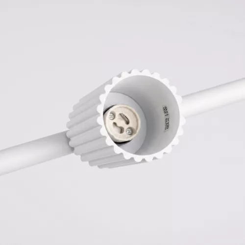LED függesztett mennyezeti spotlámpa 4x GU10 fehér minimalista kialakítású hengeres bordázott Deep Space SL.2711 Sollux