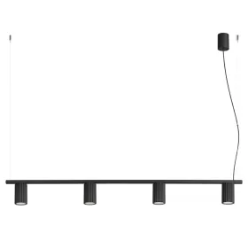   LED függesztett mennyezeti spotlámpa 4x GU10 fekete minimalista kialakítású hengeres bordázott Deep Space SL.2712 Sollux