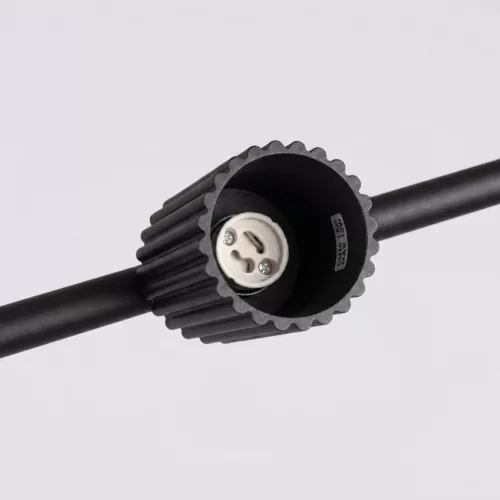 LED függesztett mennyezeti spotlámpa 4x GU10 fekete minimalista kialakítású hengeres bordázott Deep Space SL.2712 Sollux