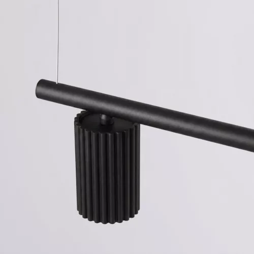LED függesztett mennyezeti spotlámpa 4x GU10 fekete minimalista kialakítású hengeres bordázott Deep Space SL.2712 Sollux