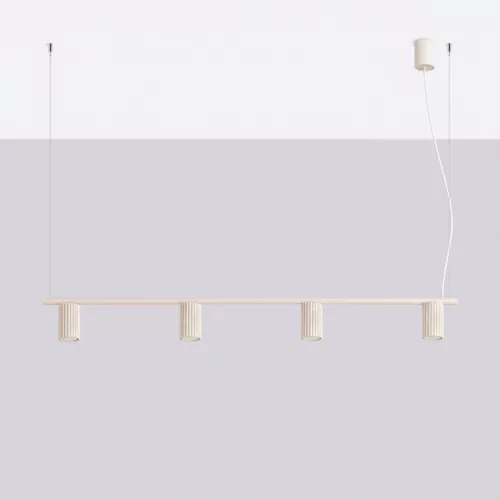 LED függesztett mennyezeti spotlámpa 4x GU10 bézs minimalista kialakítású hengeres bordázott Deep Space SL.2713 Sollux