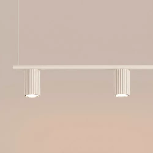 LED függesztett mennyezeti spotlámpa 4x GU10 bézs minimalista kialakítású hengeres bordázott Deep Space SL.2713 Sollux