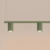 LED függesztett mennyezeti spotlámpa 4x GU10 olívazöld minimalista kialakítású hengeres bordázott Deep Space SL.2714 Sollux
