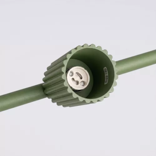 LED függesztett mennyezeti spotlámpa 4x GU10 olívazöld minimalista kialakítású hengeres bordázott Deep Space SL.2714 Sollux