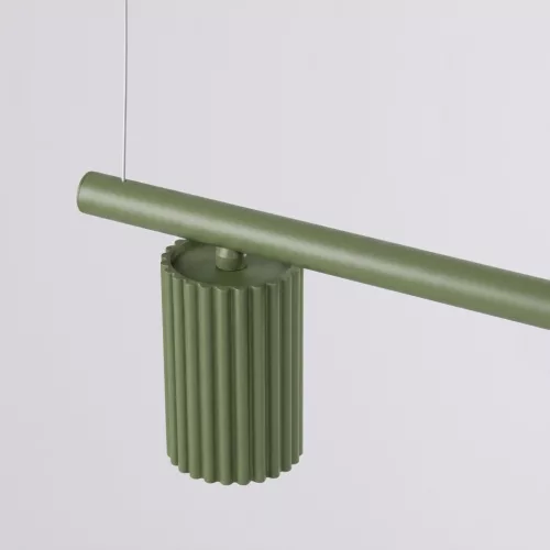 LED függesztett mennyezeti spotlámpa 4x GU10 olívazöld minimalista kialakítású hengeres bordázott Deep Space SL.2714 Sollux