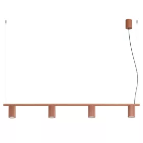   LED függesztett mennyezeti spotlámpa 4x GU10 okker piros minimalista kialakítású hengeres bordázott Deep Space SL.2715 Sollux