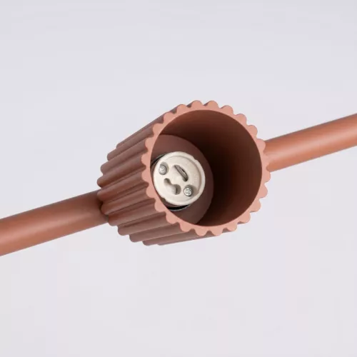 LED függesztett mennyezeti spotlámpa 4x GU10 okker piros minimalista kialakítású hengeres bordázott Deep Space SL.2715 Sollux