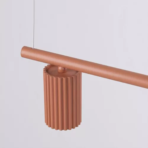 LED függesztett mennyezeti spotlámpa 4x GU10 okker piros minimalista kialakítású hengeres bordázott Deep Space SL.2715 Sollux