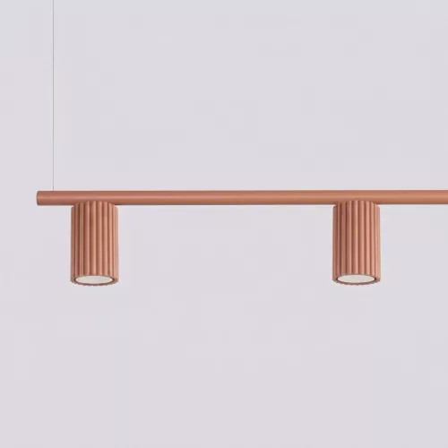 LED függesztett mennyezeti spotlámpa 4x GU10 okker piros minimalista kialakítású hengeres bordázott Deep Space SL.2715 Sollux