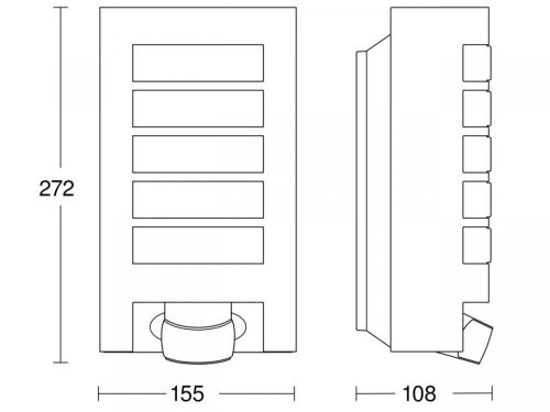 Kerti lámpa emelő fali lámpa L 12 S E27 IP44 érzékelő antracit acél