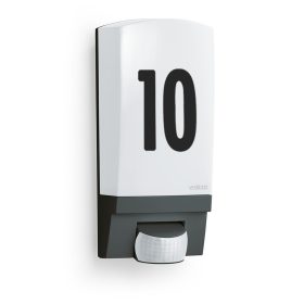   LED kerti lámpa világító házszám fali lámpa L 1 E27 IP44 érzékelő fekete acél