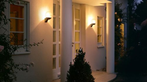 Kerti lámpa magassági fali lámpa L 585 S E27 IP44 érzékelő fekete Steinel