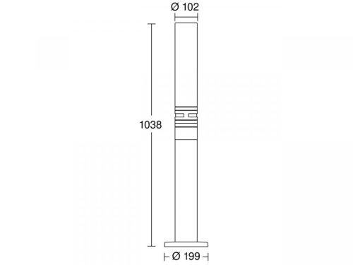 Kültéri kerti lámpa GL 60 LED IP44 8,6W 3000K érzékelő oszlop acél acél