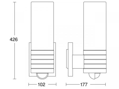 Kerti lámpa magassági fali lámpa L 260 LED IP44 8.6W 3000K érzékelő ezüst Steinel