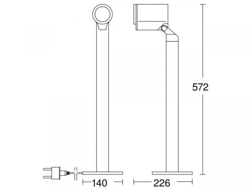 Kültéri kerti lámpa SPOT Way Sensor Connect LED GU10 IP44 7W 3000K érzékelő + Bluetooth Post Antracit Steinel