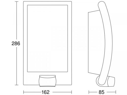 Kerti lámpa emelő fali lámpa L 22 E27 IP44 érzékelő antracit acél